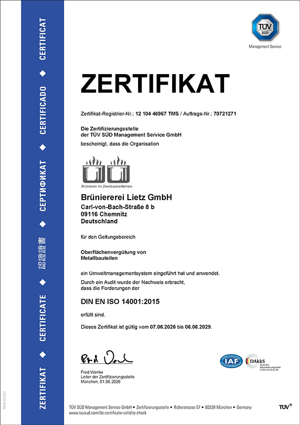 Umweltzertifikat Umweltzertifikat